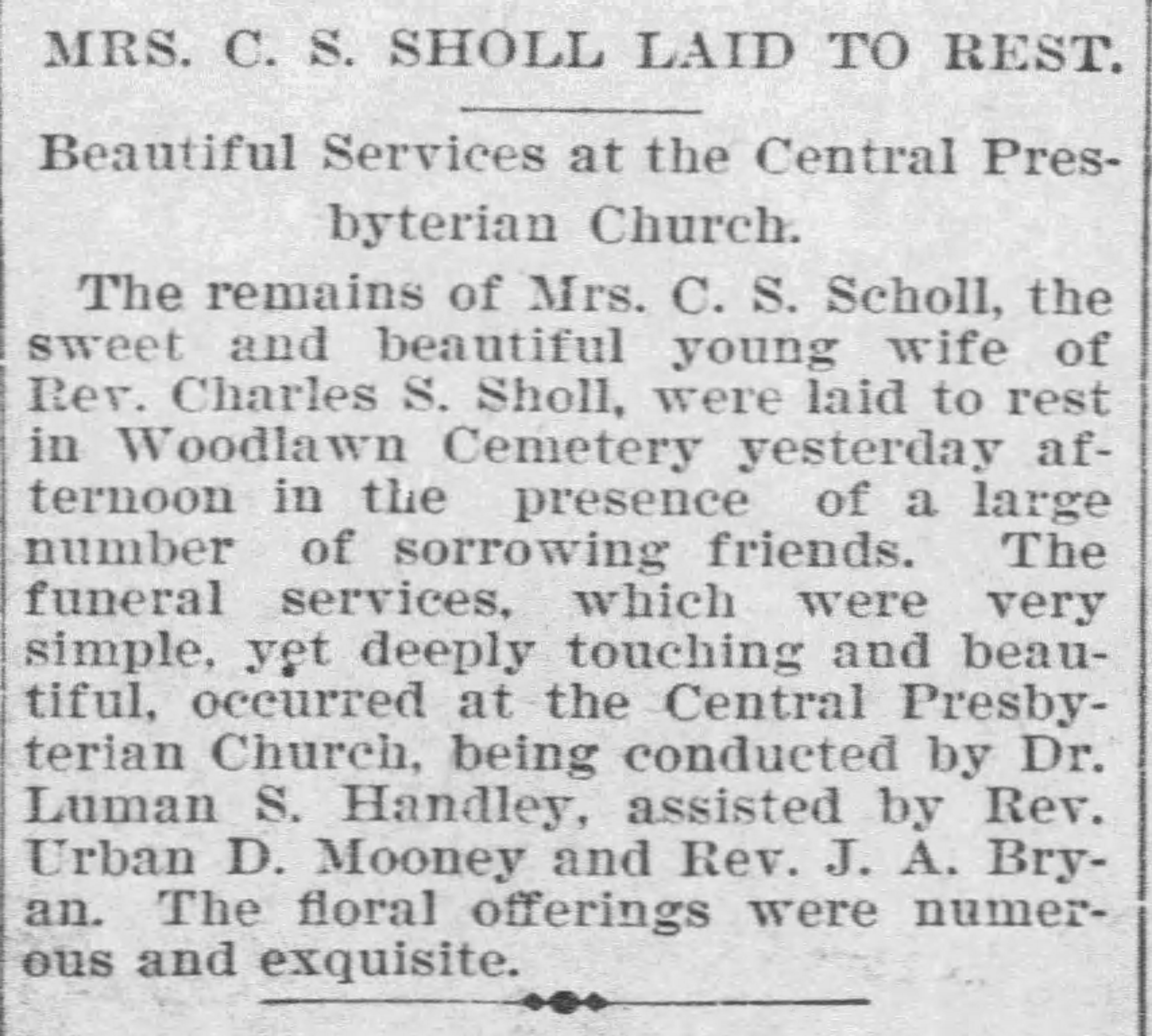 Julia Mabry Sholl obituary